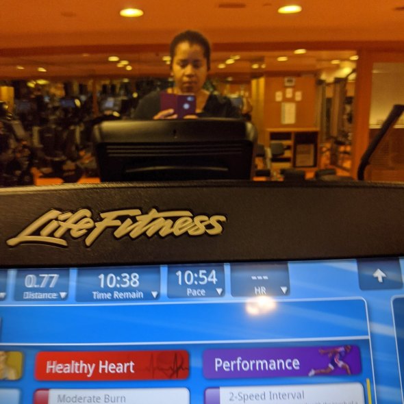 photo walking on the treadmill